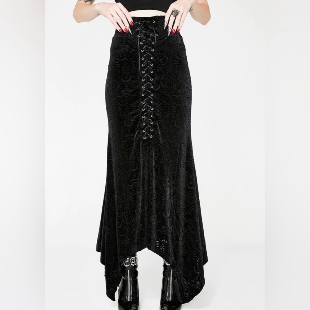 🦋Killstar Black Lace-Up Skirt